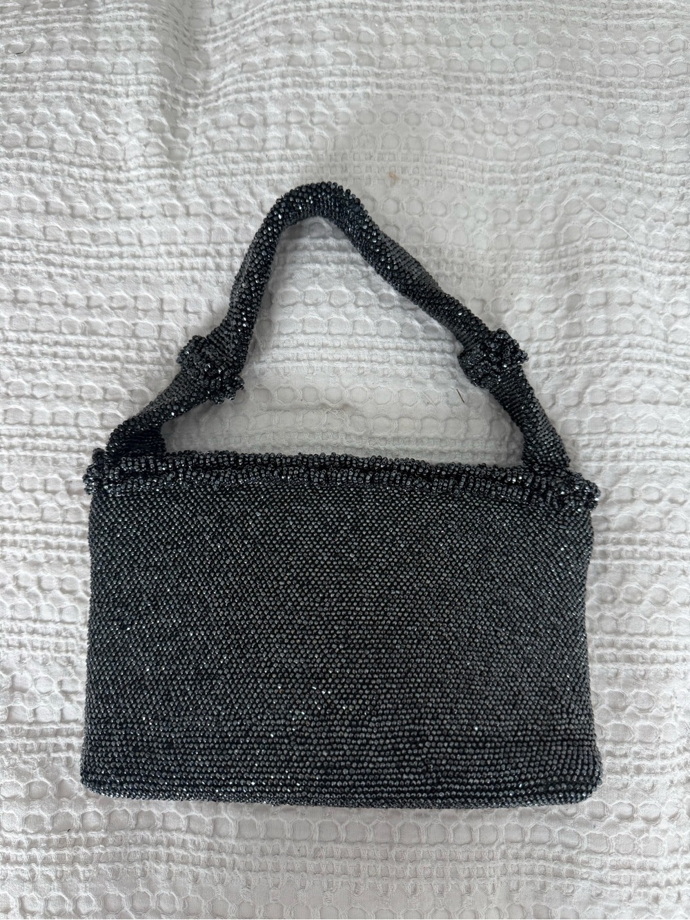Fre Mor Vintage Sparkling Black Beaded Mini Top-Handle Bag